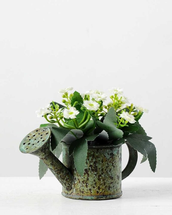 12cm Aglaia Odorata Silk Flower  in Metal Pot