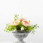 20cm Camellia Silk Flower  in Paper Pulp pot