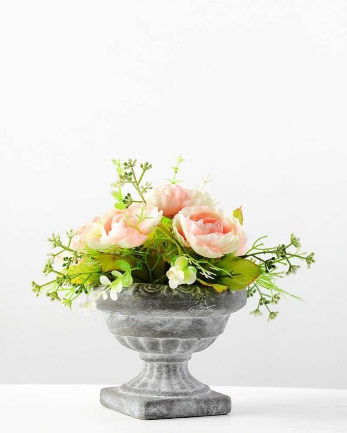 20cm Camellia Silk Flower  in Paper Pulp pot