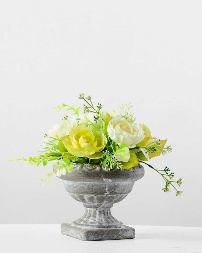 20cm Camellia Silk Flower  in Paper Pulp pot