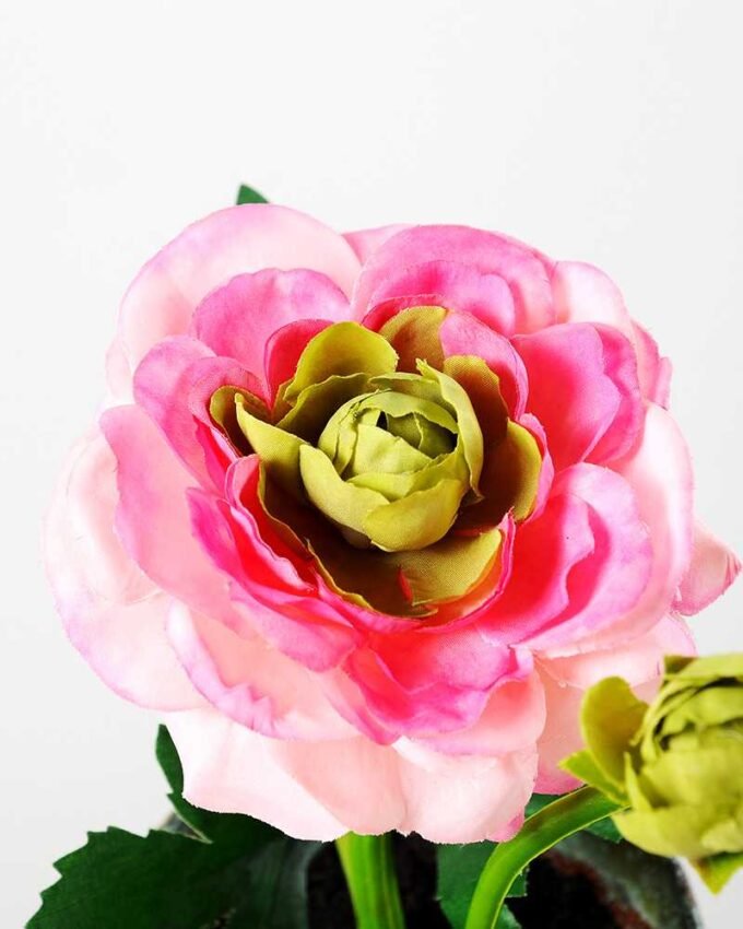 21cm Camellia Silk Flower in Metal Pot 2 21cm Camellia Silk Flower in Metal Pot