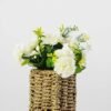 19cm Carnation Silk Flower  in Sea grass basket