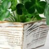 12cm Clover Artificial Plant  in Wood Planter 4 12cm Clover Artificial Plant  in Wood Planter