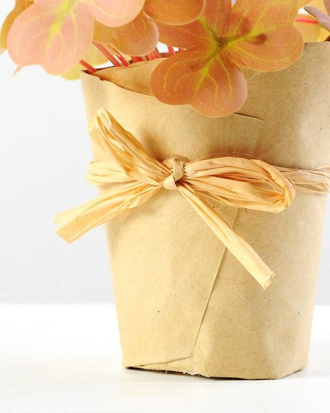 18cm Clover Artificial Plant  in Paper wrap pot