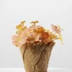16cm Clover Artificial Plant  in Burlap wrap