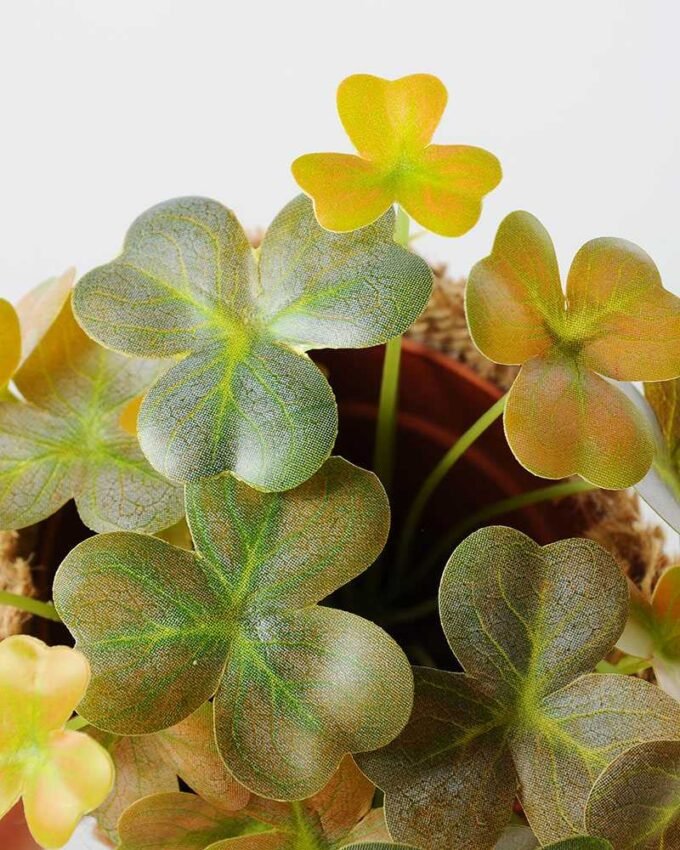 16cm Clover Artificial Plant  in Burlap wrap 2 16cm Clover Artificial Plant  in Burlap wrap