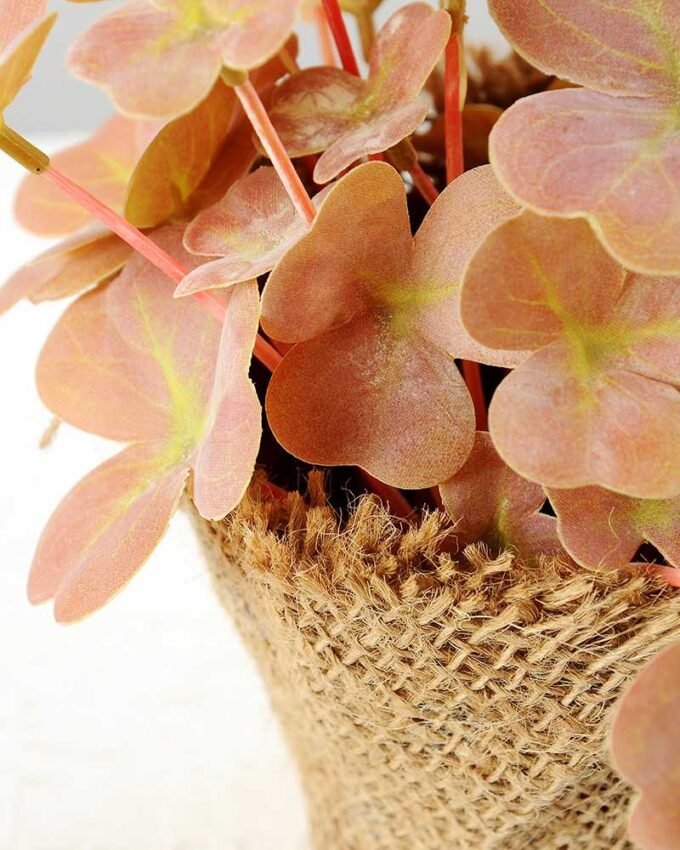 16cm Clover Artificial Plant  in Burlap wrap 3 16cm Clover Artificial Plant  in Burlap wrap