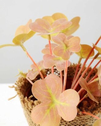 14cm Clover Artificial Plant  in Burlap wrap Potted Flowers&Plants YeahFlower is one of Chinese leading OEM manufacturers and exporters , supplying the silk flowers, wholesale artificial trees 14cm Clover Artificial Plant  in Burlap wrap