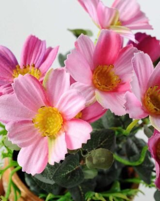 20cm Coreopsis Silk Flower  in Paper Pulp pot