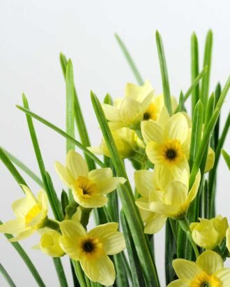 27cm Daffodil Silk Flower  in Plastic pot Potted Flowers&Plants YeahFlower is one of Chinese leading OEM manufacturers and exporters , supplying the silk flowers, wholesale artificial trees 27cm Daffodil Silk Flower  in Plastic pot