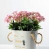 22cm Daisy Silk Flower  in Wooden pot