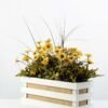 28cm Daisy With Wood Planter Silk Flower Arrangement 1 28cm Daisy With Wood Planter Silk Flower Arrangement