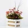 22cm Daisy With Wood Planter Silk Flower Arrangement 1 22cm Daisy With Wood Planter Silk Flower Arrangement