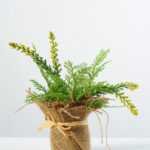 24cm Davallia Silk Flower  in Burlap wrap