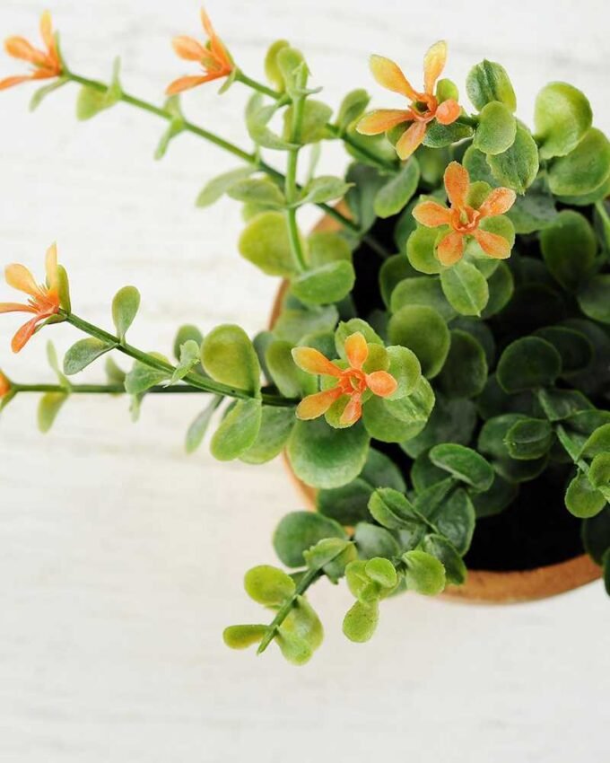 15cm Eucalyptus Silk Flower in Paper Pulp pot 2 15cm Eucalyptus Silk Flower in Paper Pulp pot