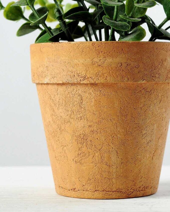15cm Eucalyptus Silk Flower in Paper Pulp pot 4 15cm Eucalyptus Silk Flower in Paper Pulp pot