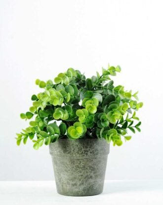 22cm Eucalyptus Artificial Plant  in Paper Pulp pot Potted Flowers&Plants YeahFlower is one of Chinese leading OEM manufacturers and exporters , supplying the silk flowers, wholesale artificial trees 22cm Eucalyptus Artificial Plant  in Paper Pulp pot