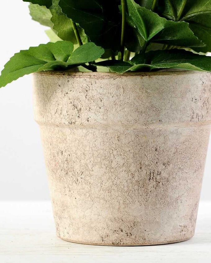 25cm Geranium Silk Flower  in Paper Pulp pot
