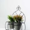 28cm Grass Artificial Plant  in Paper Pulp pot in Metal Frame