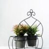 28cm Grass Artificial Plant  in Paper Pulp pot in Metal Frame