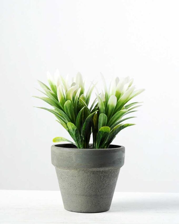 28cm Grass Artificial Plant  in Paper Pulp pot in Metal Frame