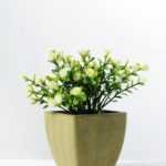 15cm Gypsophila Silk Flower  in Paper Pulp pot