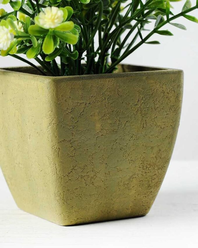 15cm Gypsophila Silk Flower  in Paper Pulp pot