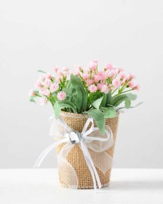 15cm Gypsophila Silk Flower  in Burlap wrap Potted Flowers&Plants YeahFlower is one of Chinese leading OEM manufacturers and exporters , supplying the silk flowers, wholesale artificial trees 15cm Gypsophila Silk Flower  in Burlap wrap