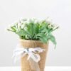 15cm Gypsophila Silk Flower  in Burlap wrap 4 15cm Gypsophila Silk Flower  in Burlap wrap