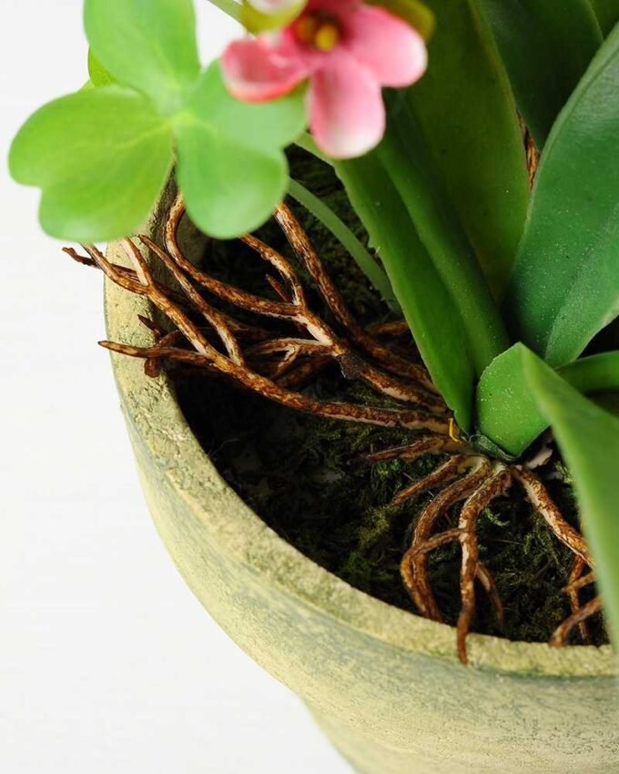 32cm Hyacinth Silk Flower  in Paper Pulp pot