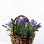 26cm Lavender Silk Flower  in Basket