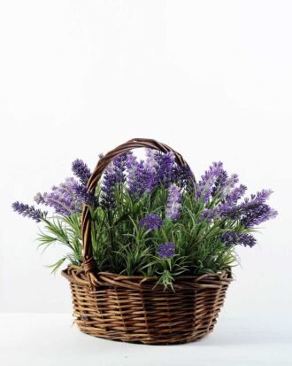 26cm Lavender Silk Flower  in Basket Potted Flowers&Plants YeahFlower is one of Chinese leading OEM manufacturers and exporters , supplying the silk flowers, wholesale artificial trees 26cm Lavender Silk Flower  in Basket