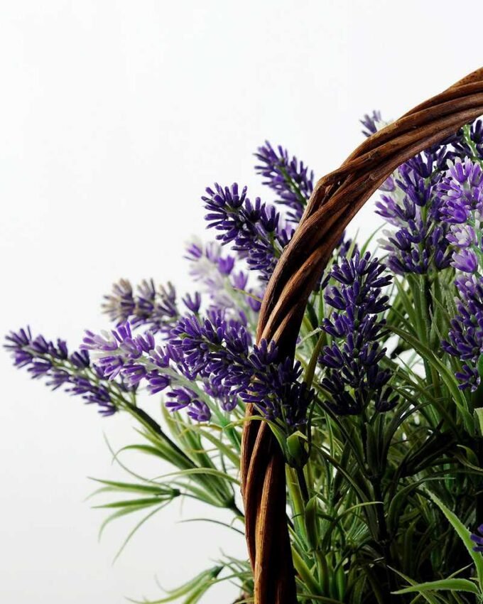 26cm Lavender Silk Flower  in Basket 3 26cm Lavender Silk Flower  in Basket