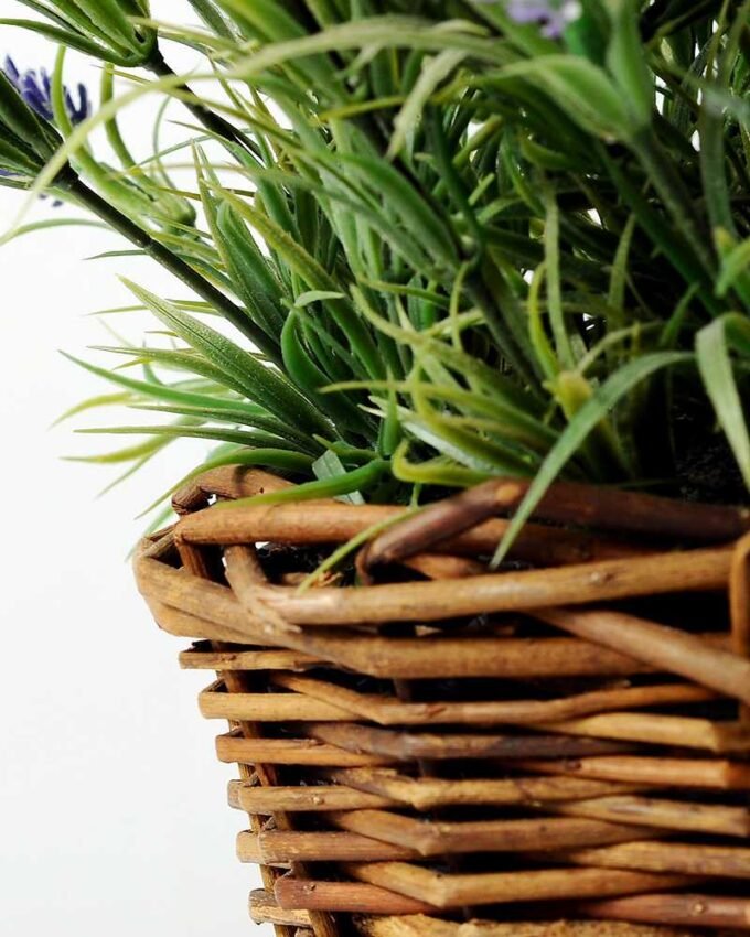 26cm Lavender Silk Flower  in Basket 4 26cm Lavender Silk Flower  in Basket