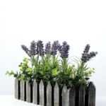 Creative Displays Lavender Silk Flower  in Wood Planter