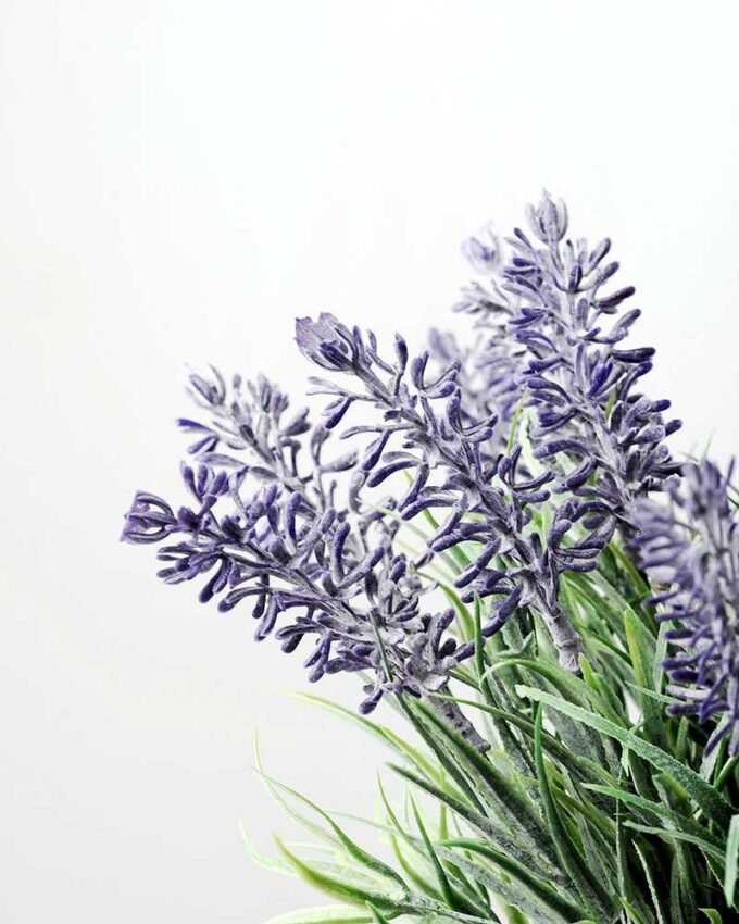 19cm Lavender Silk Flower  in Paper Pulp pot