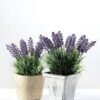 19cm Lavender Silk Flower  in Paper Pulp pot