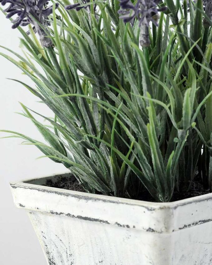 19cm Lavender Silk Flower  in Paper Pulp pot