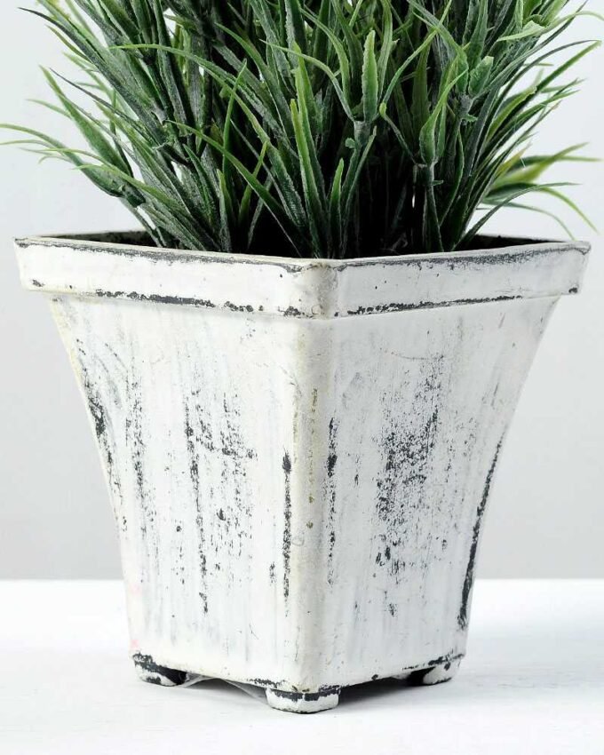 19cm Lavender Silk Flower  in Paper Pulp pot