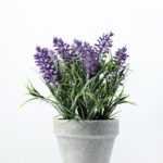 21cm Lavender Silk Flower  in Paper Pulp pot