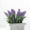 17cm Lavender Silk Flower  in Wood Planter