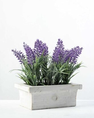 17cm Lavender Silk Flower  in Wood Planter Potted Flowers&Plants YeahFlower is one of Chinese leading OEM manufacturers and exporters , supplying the silk flowers, wholesale artificial trees 17cm Lavender Silk Flower  in Wood Planter