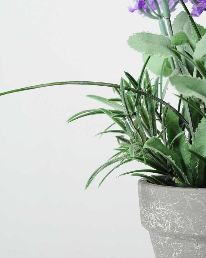 22cm Lavender Silk Flower  in Paper Pulp pot