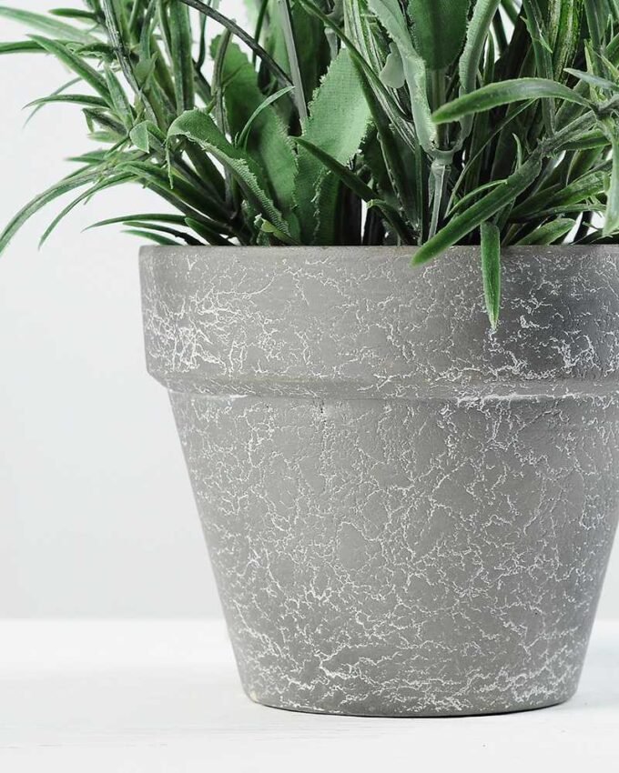 22cm Lavender Silk Flower  in Paper Pulp pot