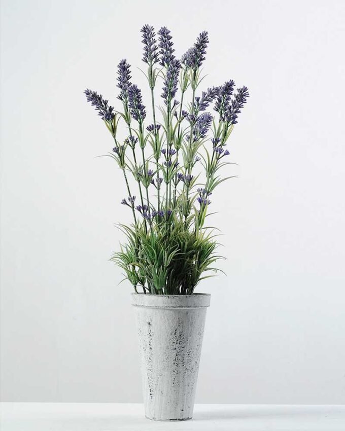 52cm Lavender Silk Flower in Paper Pulp pot 1 52cm Lavender Silk Flower in Paper Pulp pot
