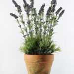 60cm Lavender Silk Flower  in Paper Pulp pot