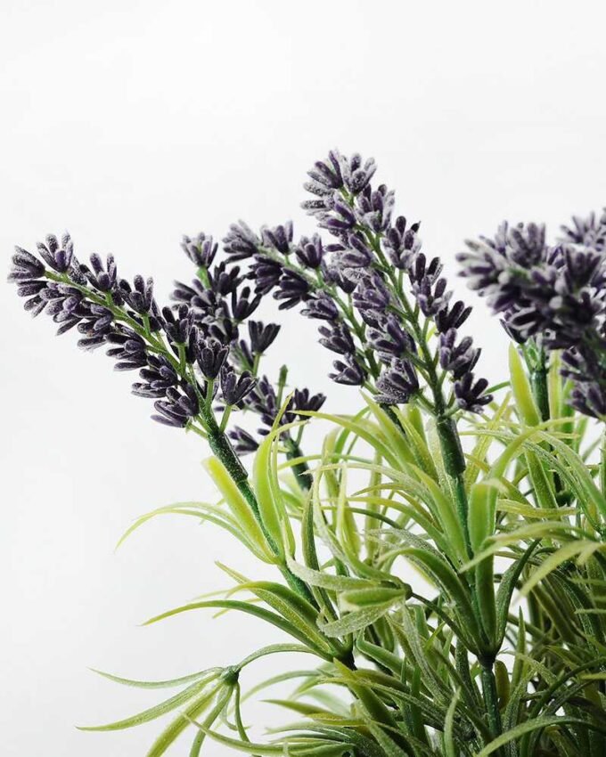 18 Head Lavender Silk Flower in Metal Pot 2 18 Head Lavender Silk Flower in Metal Pot