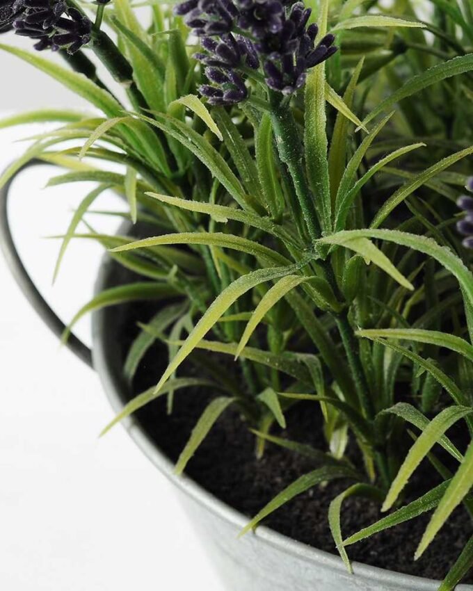 18 Head Lavender Silk Flower in Metal Pot 4 18 Head Lavender Silk Flower in Metal Pot