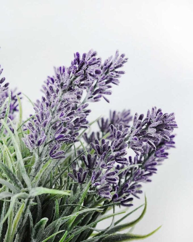 18cm Lavender Silk Flower  in Metal Pot