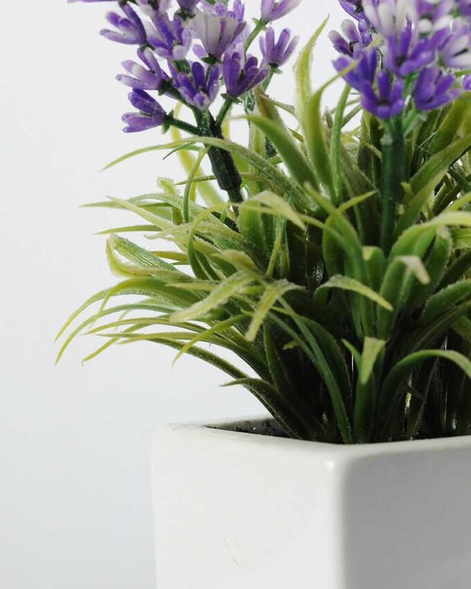 20cm Lavender Silk Flower  in Ceramic pot 3 20cm Lavender Silk Flower  in Ceramic pot